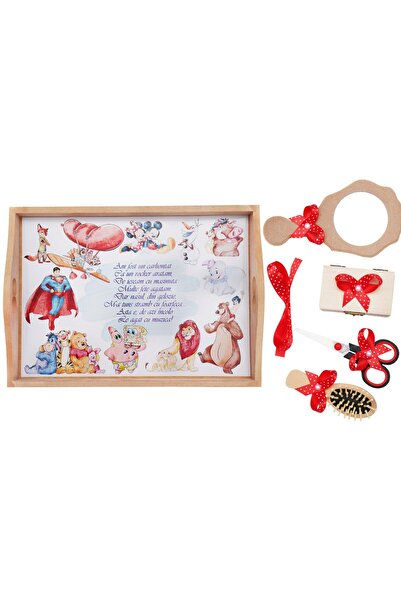 Recostore Tava mot baieti cu personaje disney, 6 piese, rosu, 35x20 cm, REC1967/100
