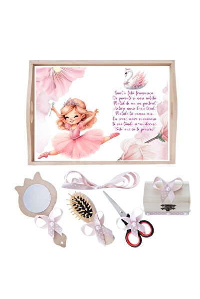 Recostore Set tava taiere mot/ turta, Belerina, roz pudrat, 6 piese, 35x20 cm, REC1967/208