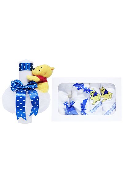 Recostore Set trusou si lumanare , Winnie the Pooh, albastru electric, 8 piese,REC1830