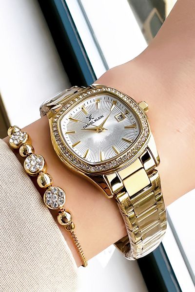 Daniel Klein Gold Color Luxury Women's Steel Wristwatch Bracelet Gift