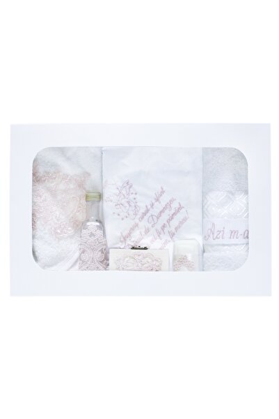 Recostore Λευκό-ροζ σετ βαπτίσματος «Σήμερα βαφτίστηκα», 7 τεμάχια, REC70