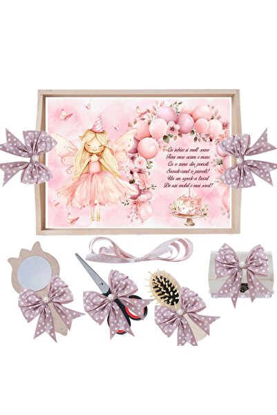 Recostore Tava mot fete, Tip Zana, roz pudrat, 6 piese, 35x20 cm, REC1967/329