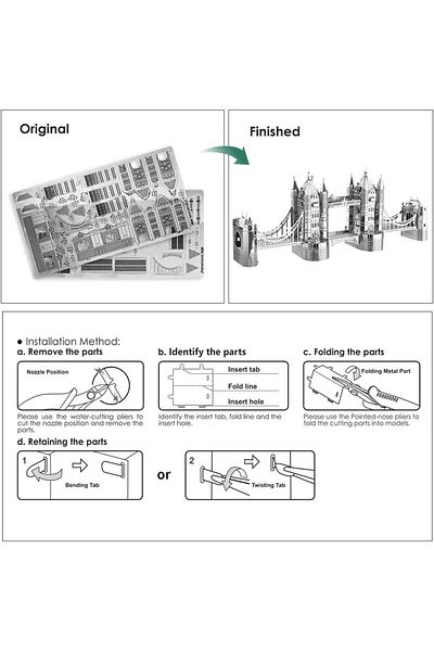 DIY 3D Metal Puzzle Puzzle London Tower Bridge Model Kit Above 14 Years Old Gift Model