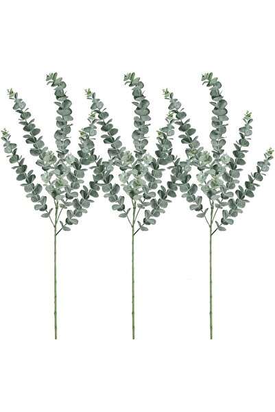 YAPAY ÇİÇEKÇİNİZ 85 Cm 3’lü Yapay Okaliptus Demeti – Gerçek Dokulu Ve Doğal G...
