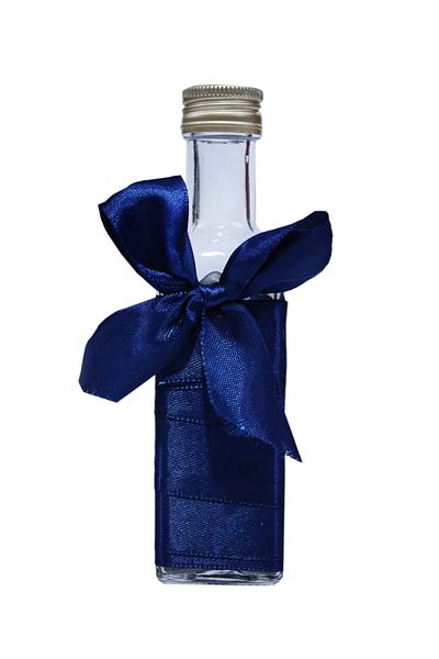Recostore Sticluta mir cu panglica bleumarin botez, 100 ml, REC334
