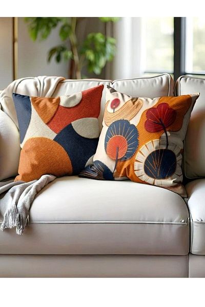 CANİLA Digital Printed Double-Sided Throw Pillow Cover Set Of 2