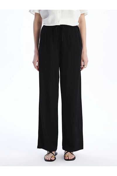 GREY Linen Blend Loose Cut Pocketless Trousers