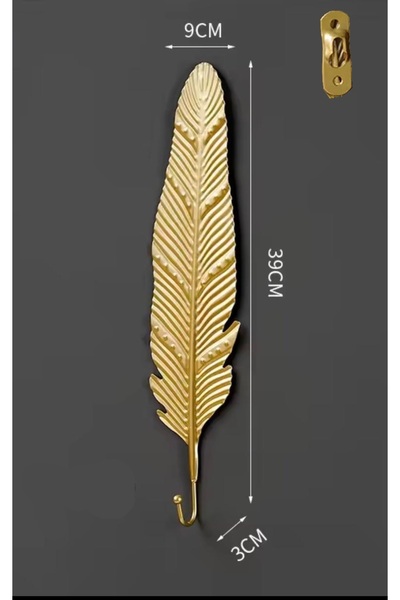 BGA duvar askısı, vintage altın yaprak kanca gardırop askısı,rustik anahtar a...