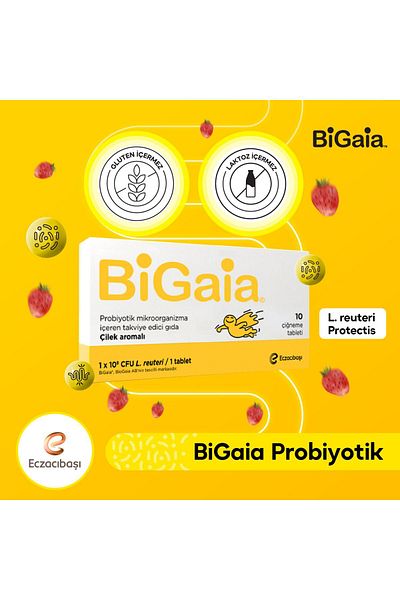 Bigaia 10 Probiotic Strawberry Flavored Chewable Tablets
