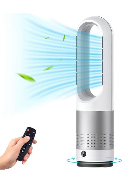 Cady One 22 Inch Bladeless Tower Fan with Remote Control, 8 Speeds, 9 Hour Timer