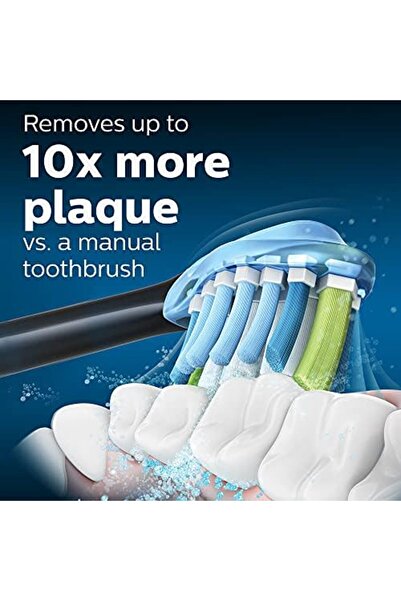 Philips Sonicare Genuine C3 Premium Plaque Control Replacement Toothbrush Heads, 4 Brush Heads, Blac