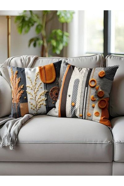 CANİLA Digital Printed Double-Sided Throw Pillow Cover Set Of 2