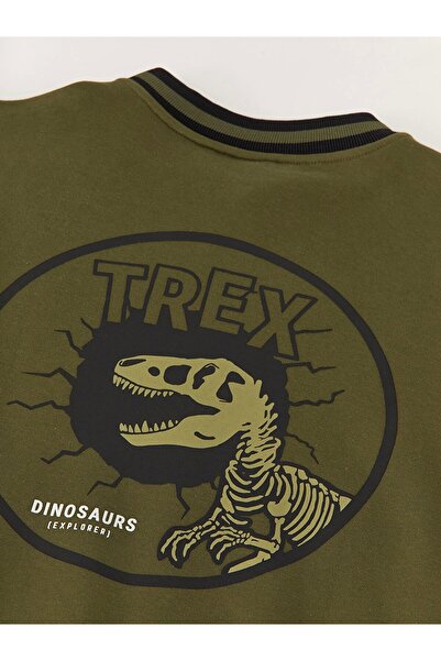 LC Waikiki LCW Kids Yeşil Baskılı Uzun Kollu Erkek Çocuk Kolej Ceket