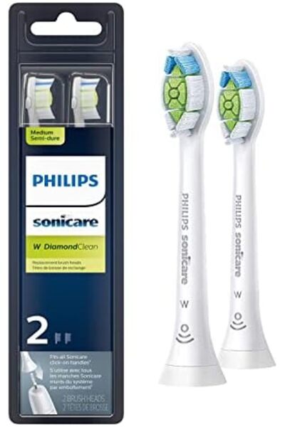Philips Sonicare Genuine W DiamondClean Replacement Toothbrush Heads, 2 Brush Heads, White
