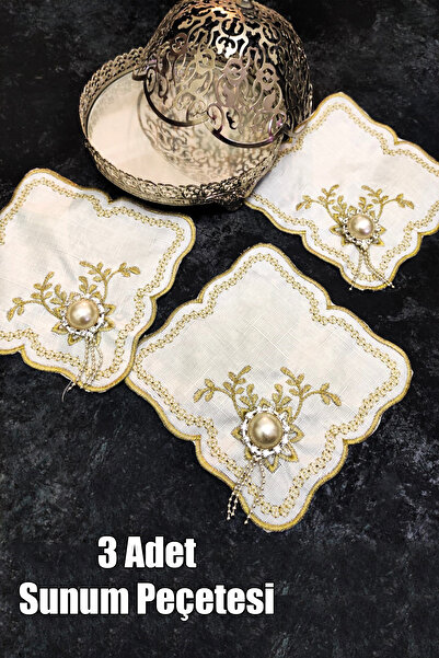 Çt Çeyizci Tekstil Sunumluk Peçete, Kokteyl Peçetesi, Kahve Yanı Sunumluk, Ba...