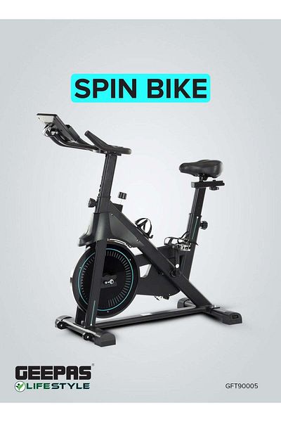Geepas Spin Bike Low Noise with Bluetooth and Digital Display