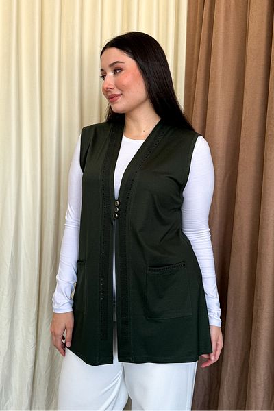 ModaPlaza Vestă scurtă pentru femei de mărime mare 505