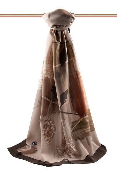 Vissona Γυναικείο Luxury Medina Silk Shawl Mink Tan