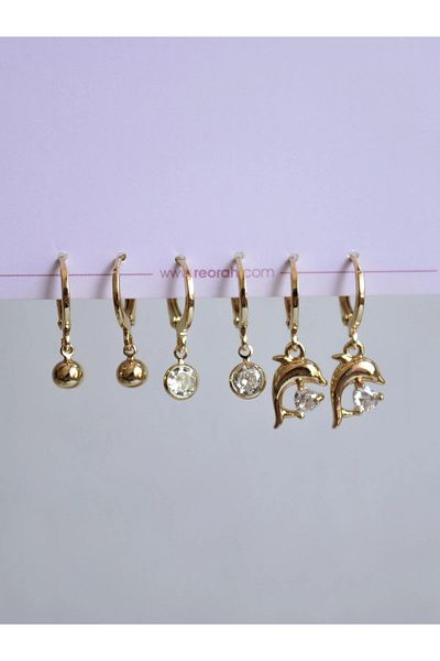 Reorah Collection Dolphin Shine Earring Set