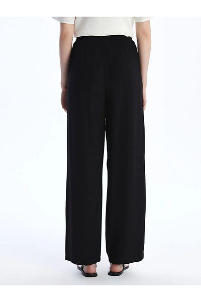 GREY Linen Blend Loose Cut Pocketless Trousers