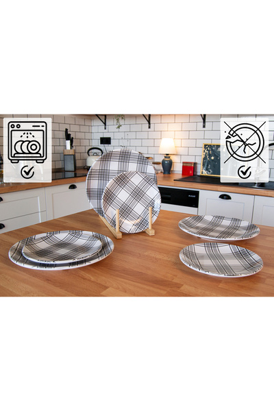 G Gültaş Melamin ve Plastik 4 KİŞİLİK 8 PARÇA MELAMİN KIRILMAZ SERVİS TABAĞI