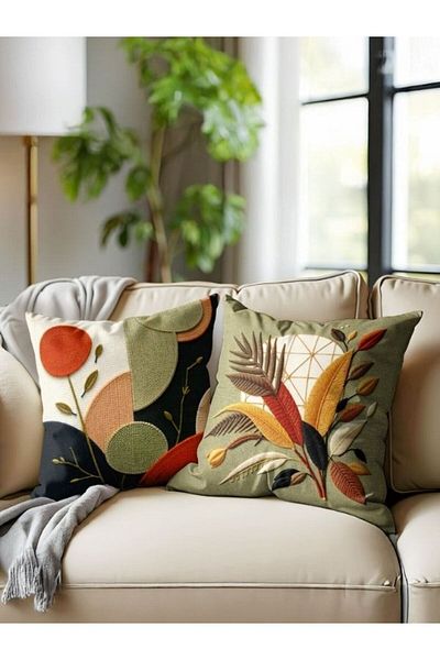 CANİLA Digital Printed Double-Sided Throw Pillow Cover Set Of 2