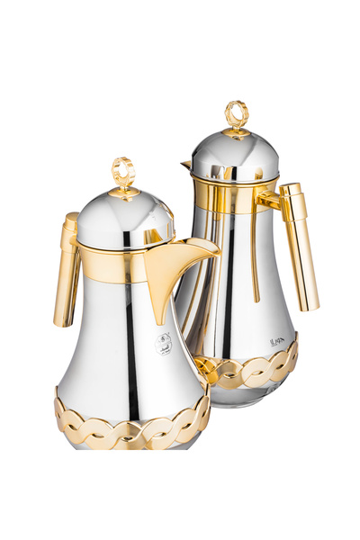 ALSAIF Juella Thermos Set - Silver And Gold Finish