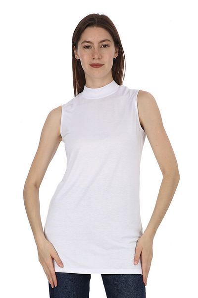 penyebizden Viscose Sleeveless Tunic - White