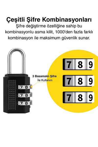 AlGeliyo 3 Combination Padlock Cabinet Suitcase Suitcase Bag Security Combination Lock 32 mm