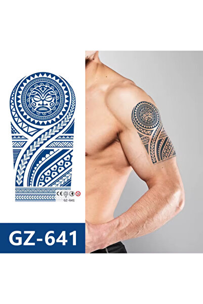 Tattoo 1 Aylık Gerçekci Maori Dövme Geçici Tattoo Yapıştırma Etiket
