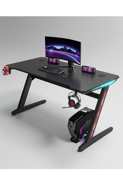 Fun Moment Computer Table for Games 120 x 60 cm with RGB Lighting