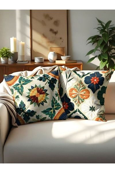 CANİLA Digital Printed Double-Sided Throw Pillow Cover Set Of 2