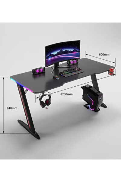 Fun Moment Computer Table for Games 120 x 60 cm with RGB Lighting