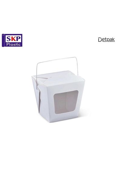 SKP Plastic 26 oz Paper Bag with Wire Holder and Window (25 Count)
