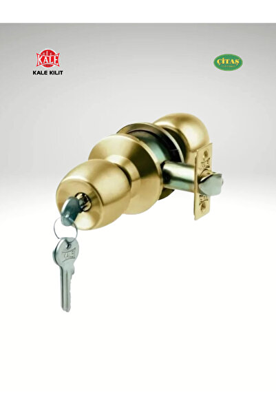 ÇİTAŞ Kale Sarı Topuzlu Kilit-Giriş Tipi-Saten Sarı Otel Tipi Topuz Kilit Oda KD040/35-321