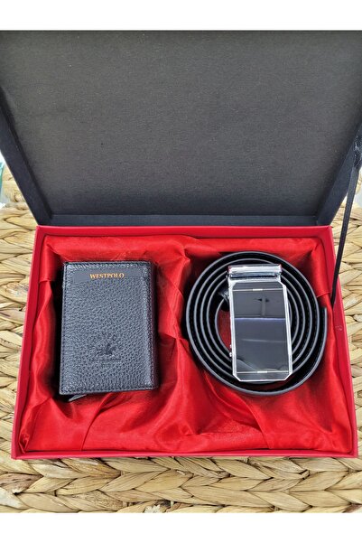 Westpolo İsme Özel 55500 Hakiki Deri Mekanizmalı Cüzdan & Mekanizmalı Kemer E...