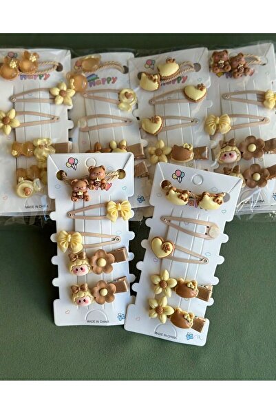 ŞİMŞEK BİJUTERİ 5Lİ KIZ ÇOCUK AYICIKLI TOKA SETİ