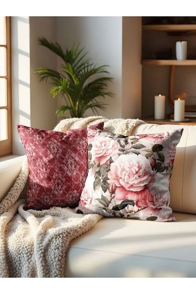 CANİLA Digital Printed Double-Sided Throw Pillow Cover Set Of 2