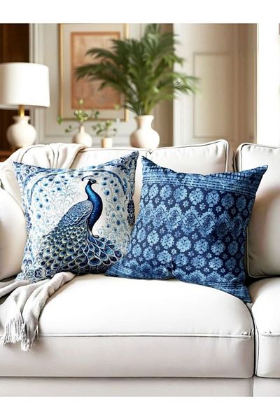 CANİLA Digital Printed Double-Sided Throw Pillow Cover Set Of 2