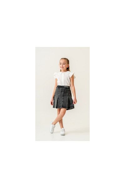 ESKİŞEHİR YUMURCAK Girl Guipure Collar Jeans Suit