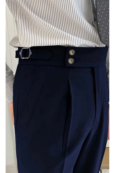 BASEL.CO New Season Premium Pleated Basic Lycra Double Leg Fabric Trousers