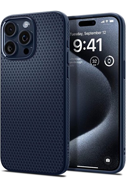 Spigen غطاء Spigen Liquid Air المصمم لهاتف iPhone 15 Pro Max - أزرق داكن