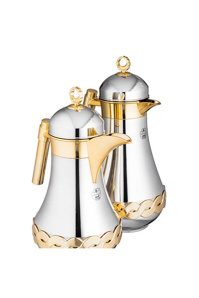 ALSAIF Juella Thermos Set - Silver And Gold Finish