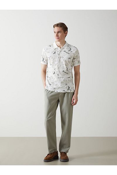 LC Waikiki Polo Neck Short Sleeve Patterned Men's T-Shirt