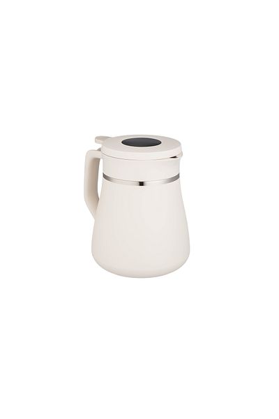 ALSAIF Al-Saif Thermos Stainless Steel Interior and Exterior in White with Silver Dior, 1L Capacity