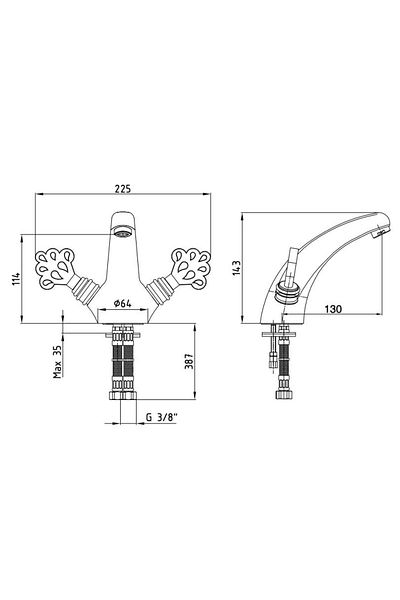 Eca Ottoman Antique Sink Faucet 102208002