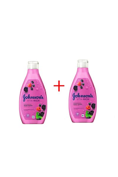 Johnson Johnson's Body Wash with Raspberry Extract 250ml + 250ml