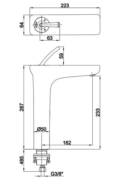 Eca Novita High Type Bowl Sink Faucet 102108926H