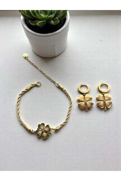 Constanza Exclusive Yonca Motifli Paslanmaz Çelik Set 004