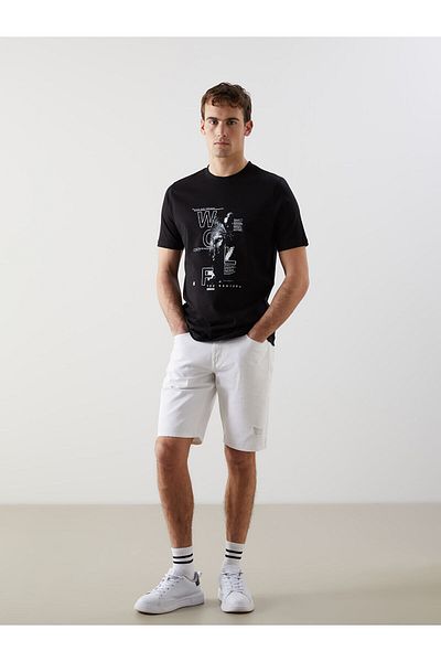 LC Waikiki Tricou pentru bărbați din bumbac pieptănat cu decolteu